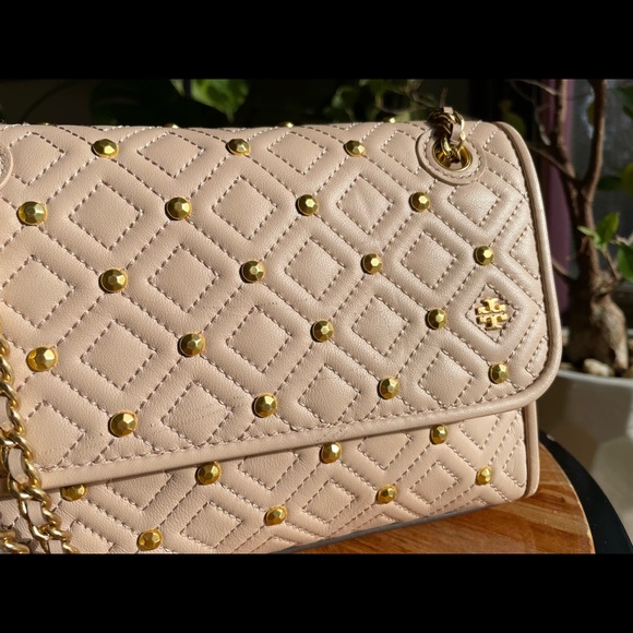 Tory Burch Leather Fleming Convertible Small ShoulderBag With Studs Pink Blush - Picture 8 of 14